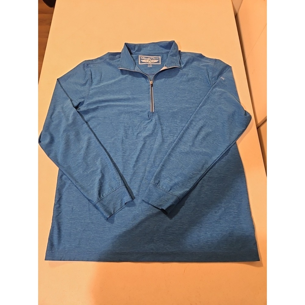Straight Down Performance 1/4 Zip Pullover Men Size Large Blue Lightweight(A1282
